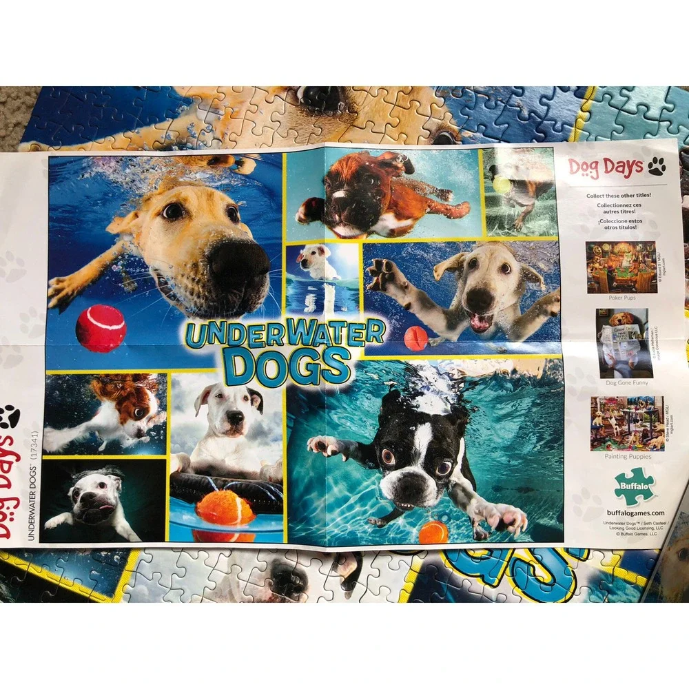 Buffalo Games - Dog Days - Underwater Dogs - 750 Piece Jigsaw Puzzle - Complete